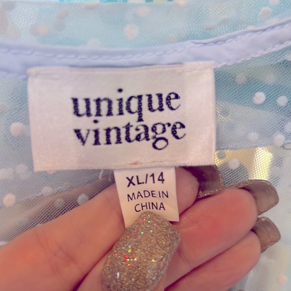 Pale blue polka dot Libby swing dress - Picture 5 of 6